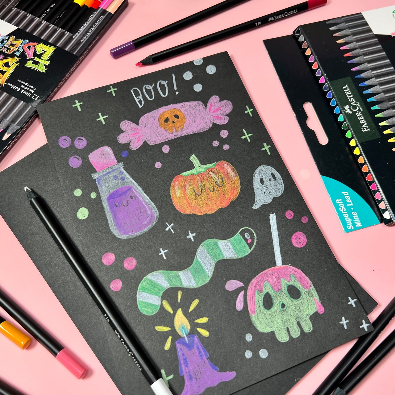 Halloween Doodling with Super Soft Black Edition Colored Pencils from Faber-Castell®